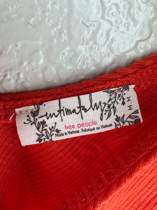 Free People Intimately FP Coral Orange Ribbed Swing Tank Top M - Picture 4 of 7